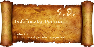 Ivánszky Dorina névjegykártya